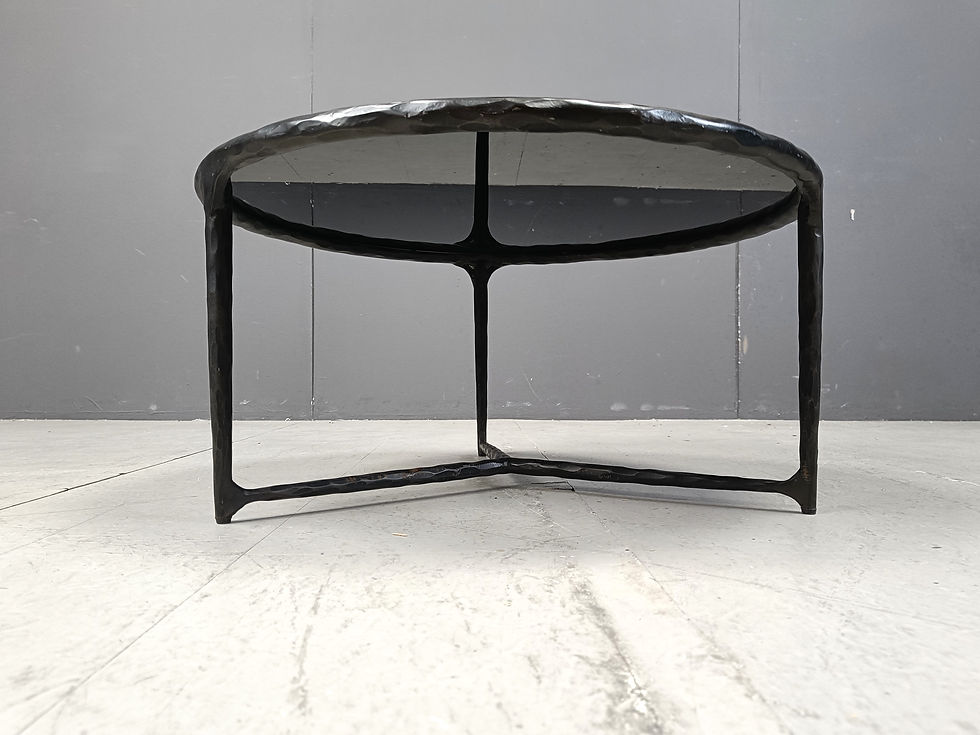 Thumbnail: Vintage brutalist sculpted steel coffee table, 1970s