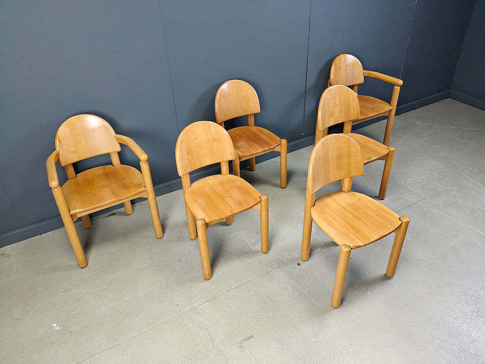 Thumbnail: Rainer Daumiller pine wood dining chairs for Hirtshals Savvaerk set of