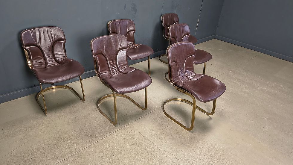 Thumbnail: Vintage dining chairs by cidue set of 6, 1970s
