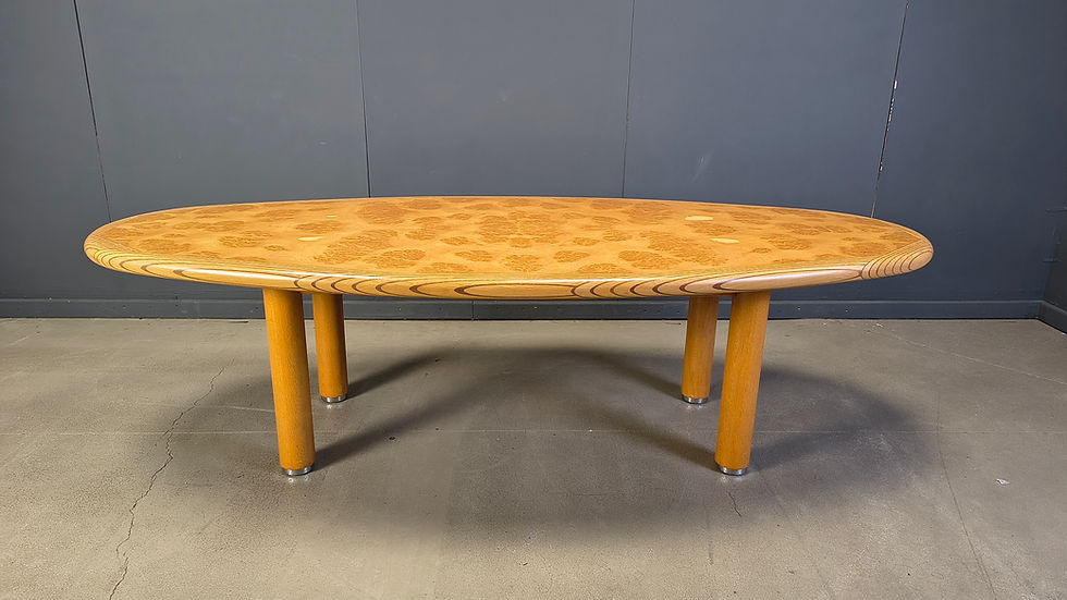 Thumbnail: XXL dining table in burl and elm wood, 1980s