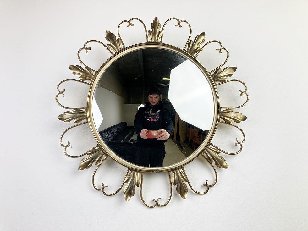 Thumbnail: Vintage brass sunburst mirror