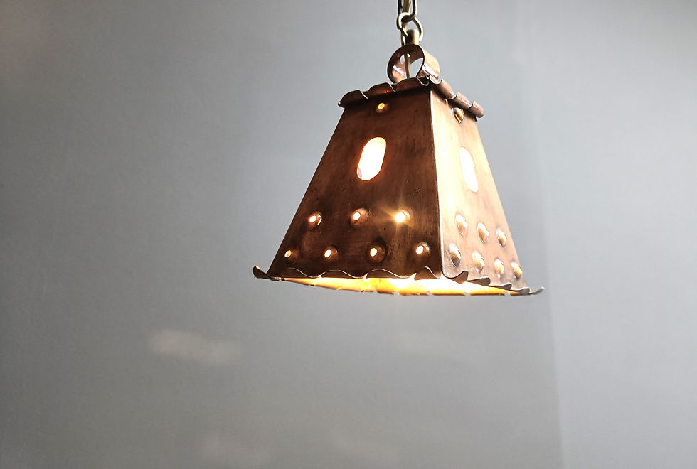 Thumbnail: Brutalist copper pendant light, 1970s
