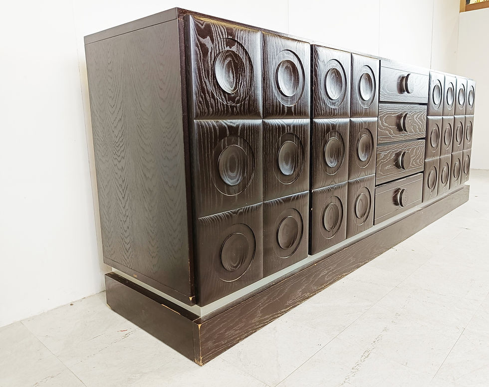 Thumbnail: Graphical brutalist credenza, 1970s
