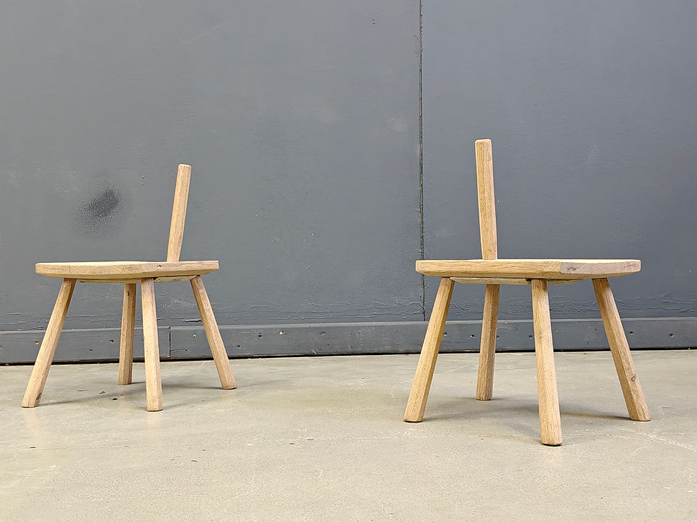 Thumbnail: Pair of rustic farm stools, 1960s