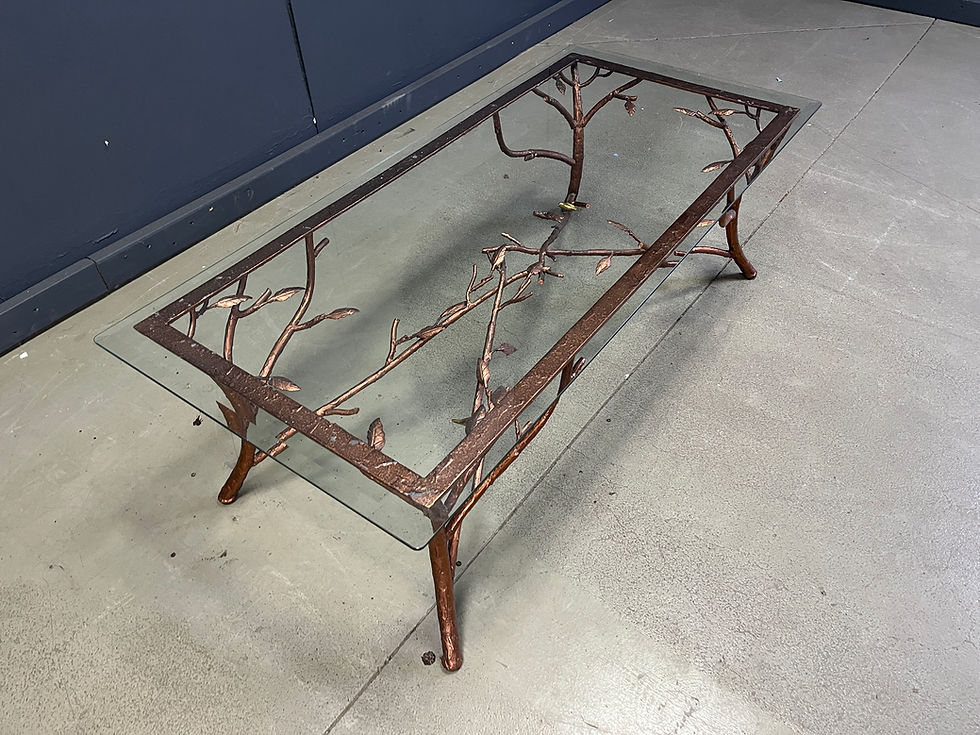 Thumbnail: Vintage Hand Crafted Wrought Iron Tree Branches Cocktail Table, 1970s