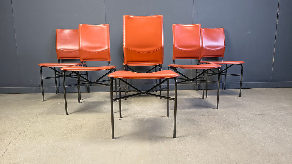Thumbnail: Ross littel for Matteo Grassi set of 6 dining chairs, 1970s