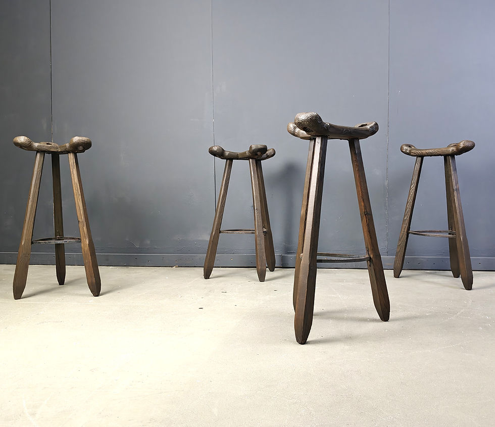 Mid century brutalist bar stools - set of 4, 1960s