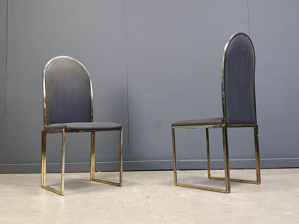 Thumbnail: Vintage brass dining chairs by Belgochrom, 1970s