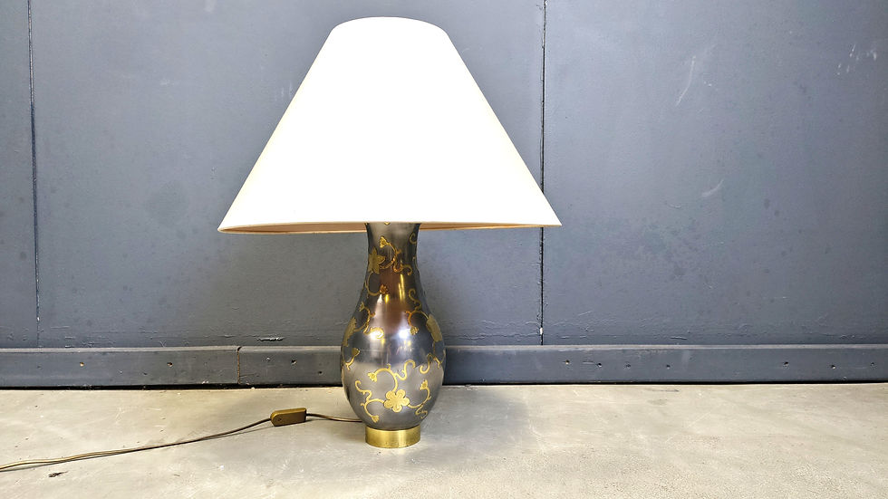Thumbnail: Vintage pewter table lamp, 1970s
