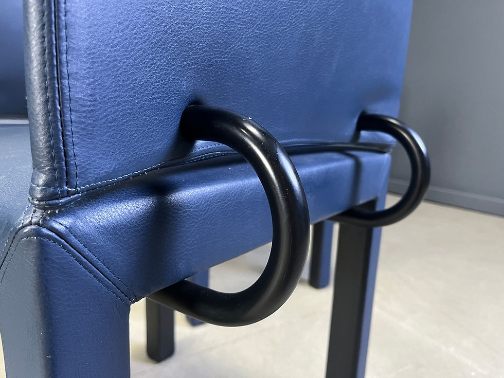 Thumbnail: Set of 6 blue arcadia dining chairs by Paolo Piva fo B&amp;B italia, 1