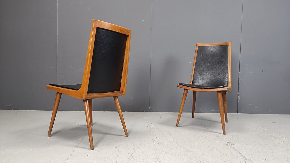 Thumbnail: Mid century italian dining chairs, set of 6 - 1950s