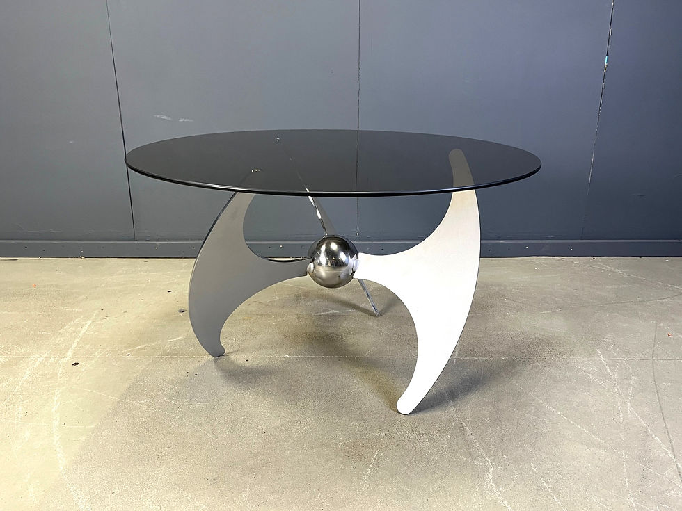 Thumbnail: Luciano Campanini “Helix” adjustable dining or coffee table, 1970s