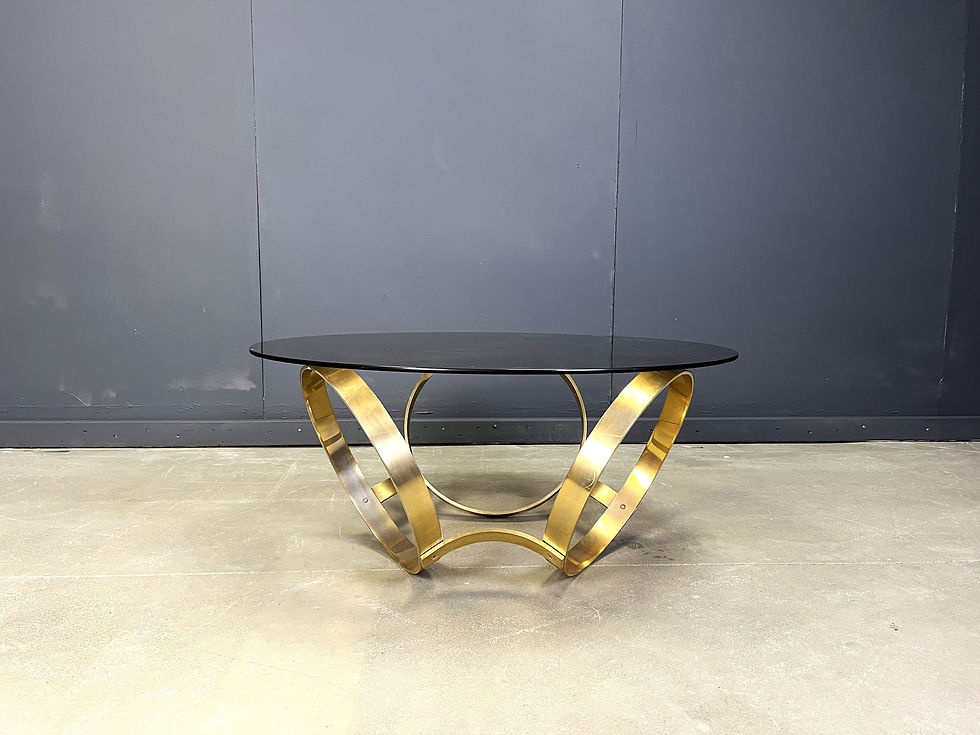 Thumbnail: Vintage brass coffee table attributed to Knut Hesterberg, 1970s