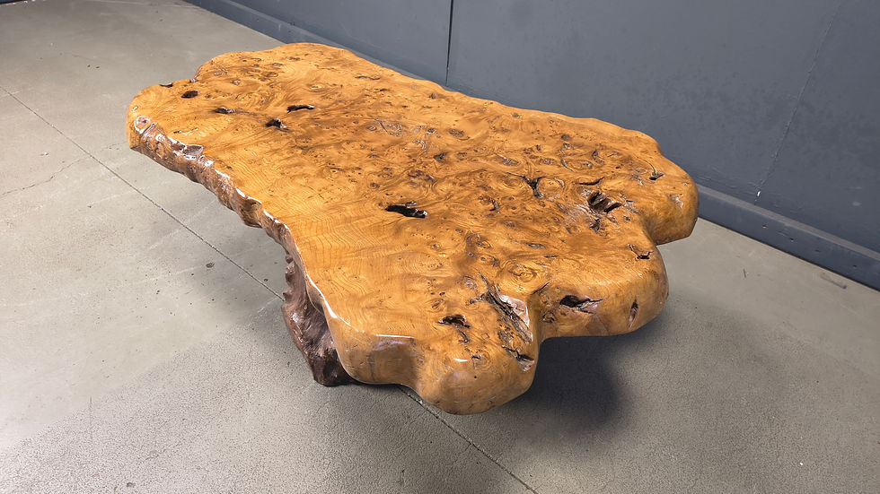 Thumbnail: Elm burl wood coffee table, 1970s