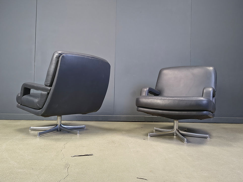 Thumbnail: Set of 4 swivel chairs by Bernd Munzebrock for Walter Knoll, 1970s