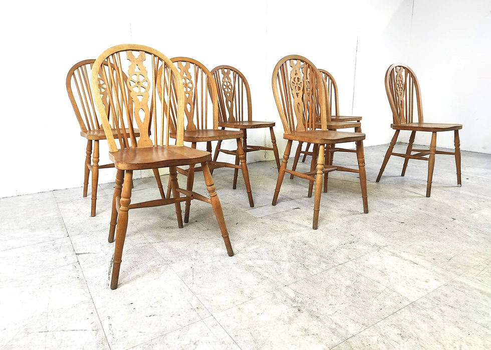 Thumbnail: Set of 8 Vintage  Ercol Dining Chairs , 1950's