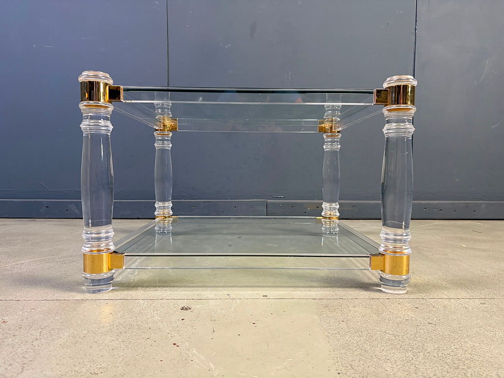 Thumbnail: Lucite and brass coffee table, 1970s
