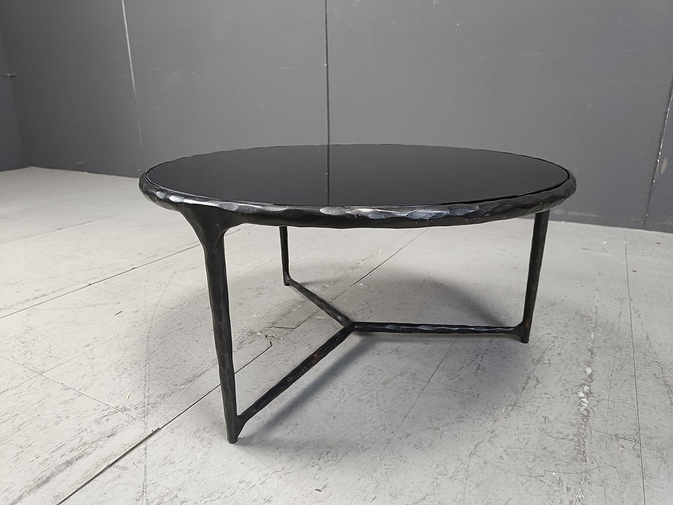 Thumbnail: Vintage brutalist sculpted steel coffee table, 1970s