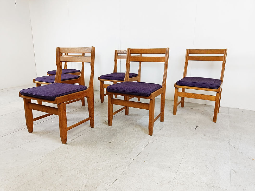 Thumbnail: Raphael Chairs by Guillerme and Chambron for Votre Maison, Set of 6