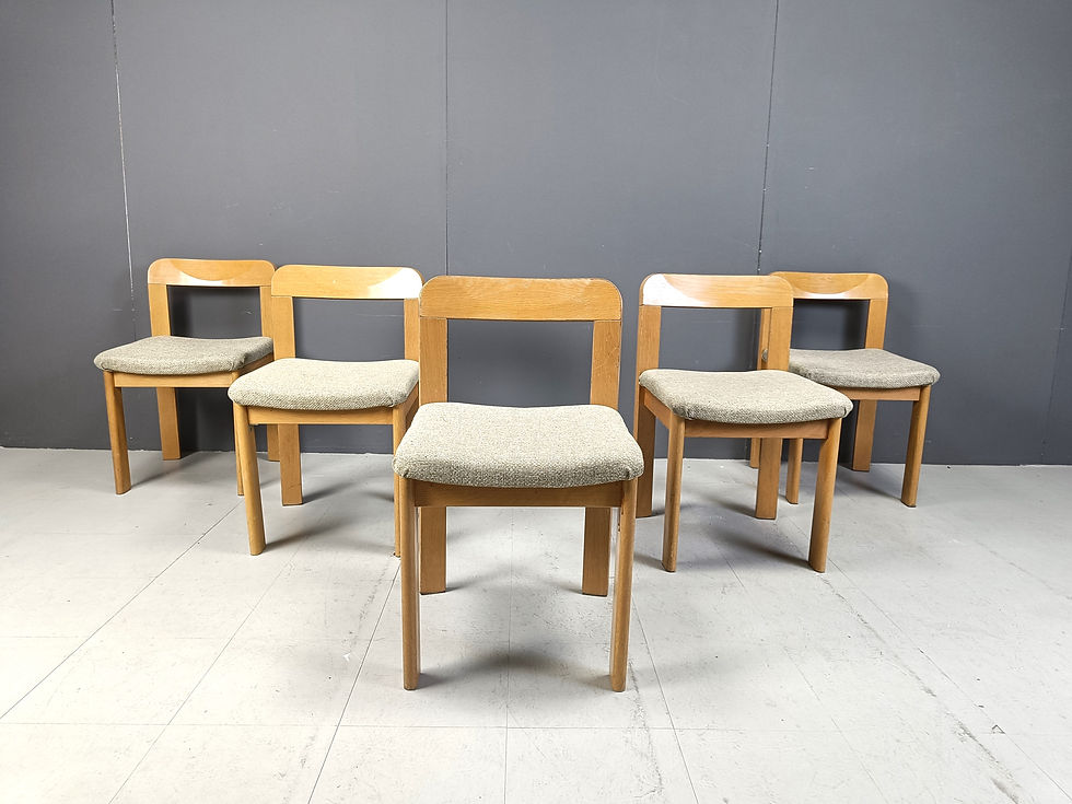 Vintage brutalist dining chairs, 1970s