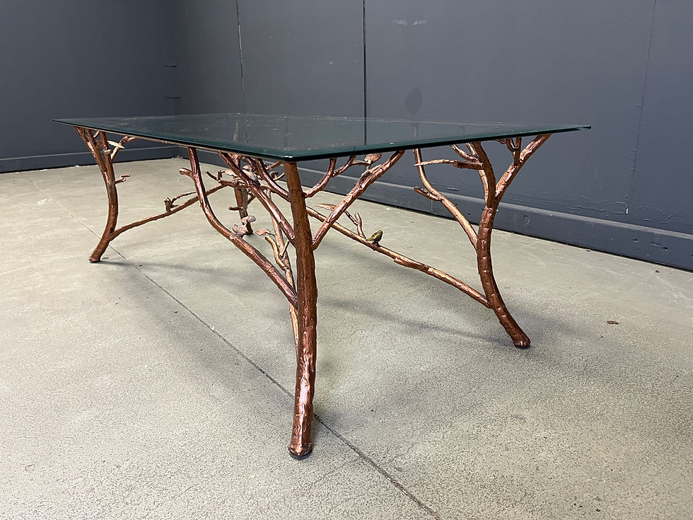 Thumbnail: Vintage Hand Crafted Wrought Iron Tree Branches Cocktail Table, 1970s