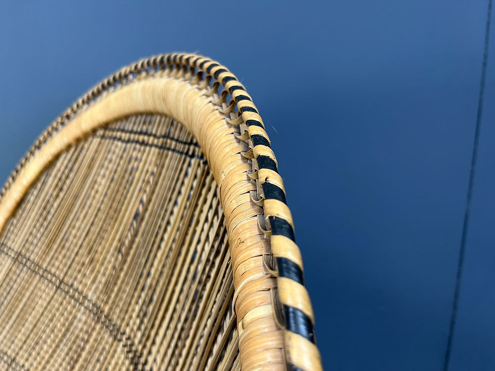 Thumbnail: Vintage wicker peacock chair, 1970s