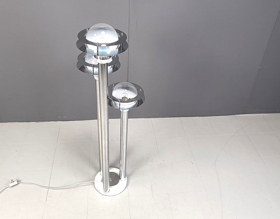 Thumbnail: Space age chromed and glass floor lamp, 1970s