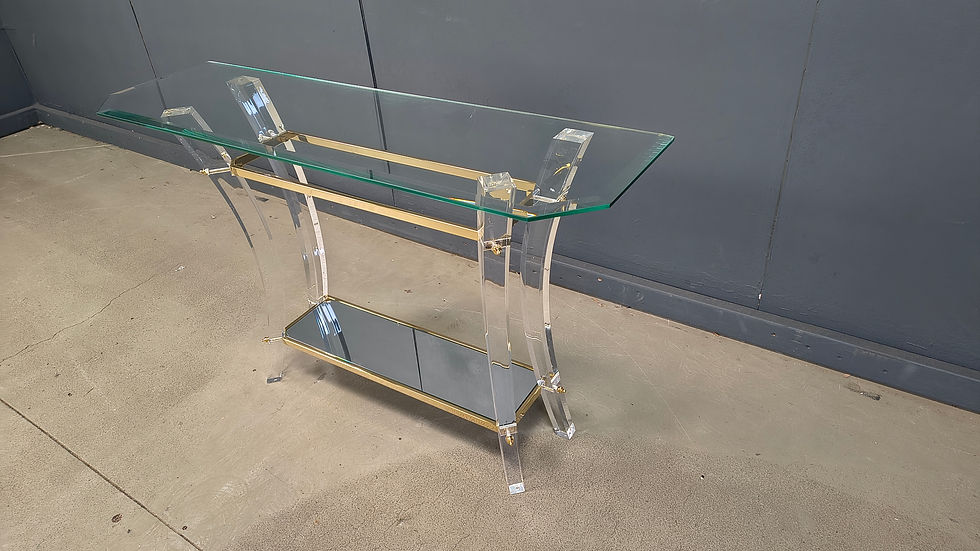 Thumbnail: Brass and lucite console table, 1970s