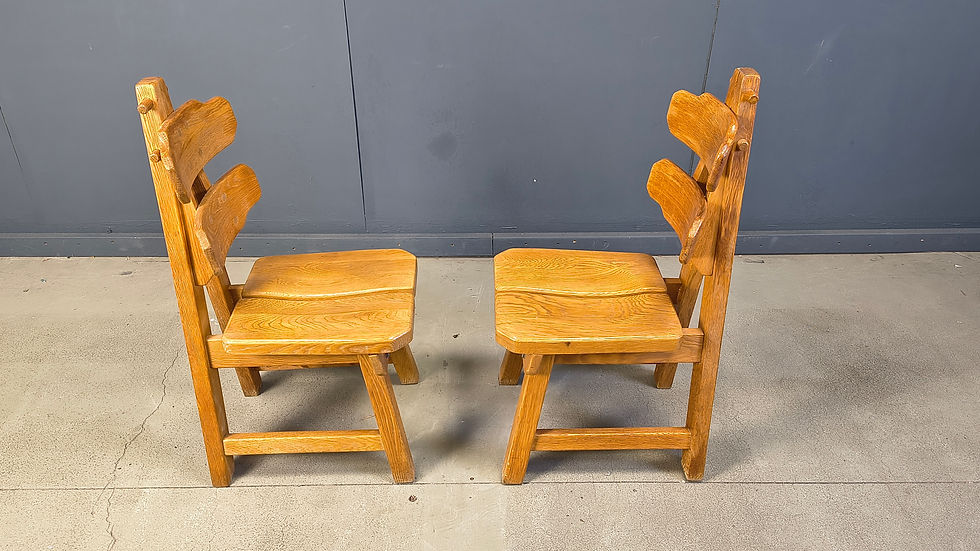 Thumbnail: Vintage Spanish brutalist dining chairs, set of 6 - 1960s