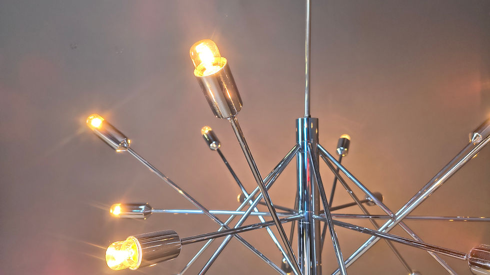 Thumbnail: Vintage chrome sputnik style chandelier, 1970s
