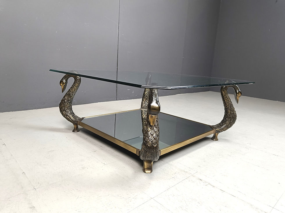 Thumbnail: Brass swan coffee table, 1970s