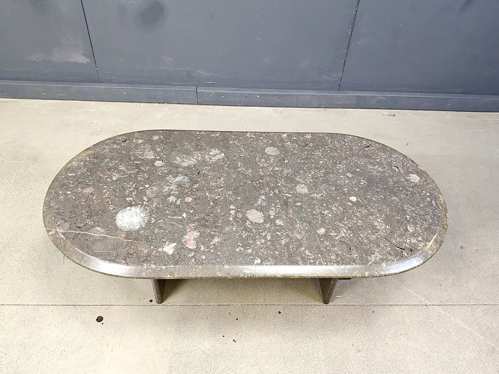 Thumbnail: Vintage italian grey marble coffee table, 1970s