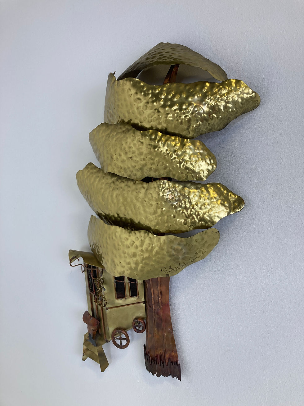 Thumbnail: Copper tree wall sculpture by Daniel D'Haeseleer, 1970s