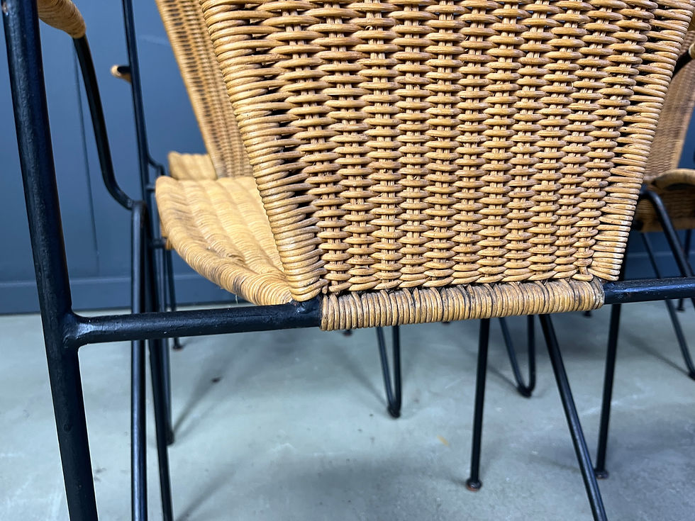 Thumbnail: Wicker Chairs by Frederick Weinberg, 1960s, Set of 6
