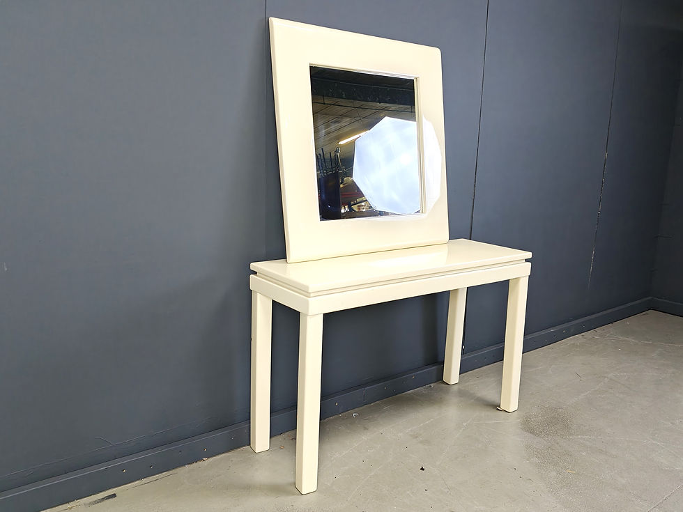 Thumbnail: Vintage french lacquered console with mirror, 1980s