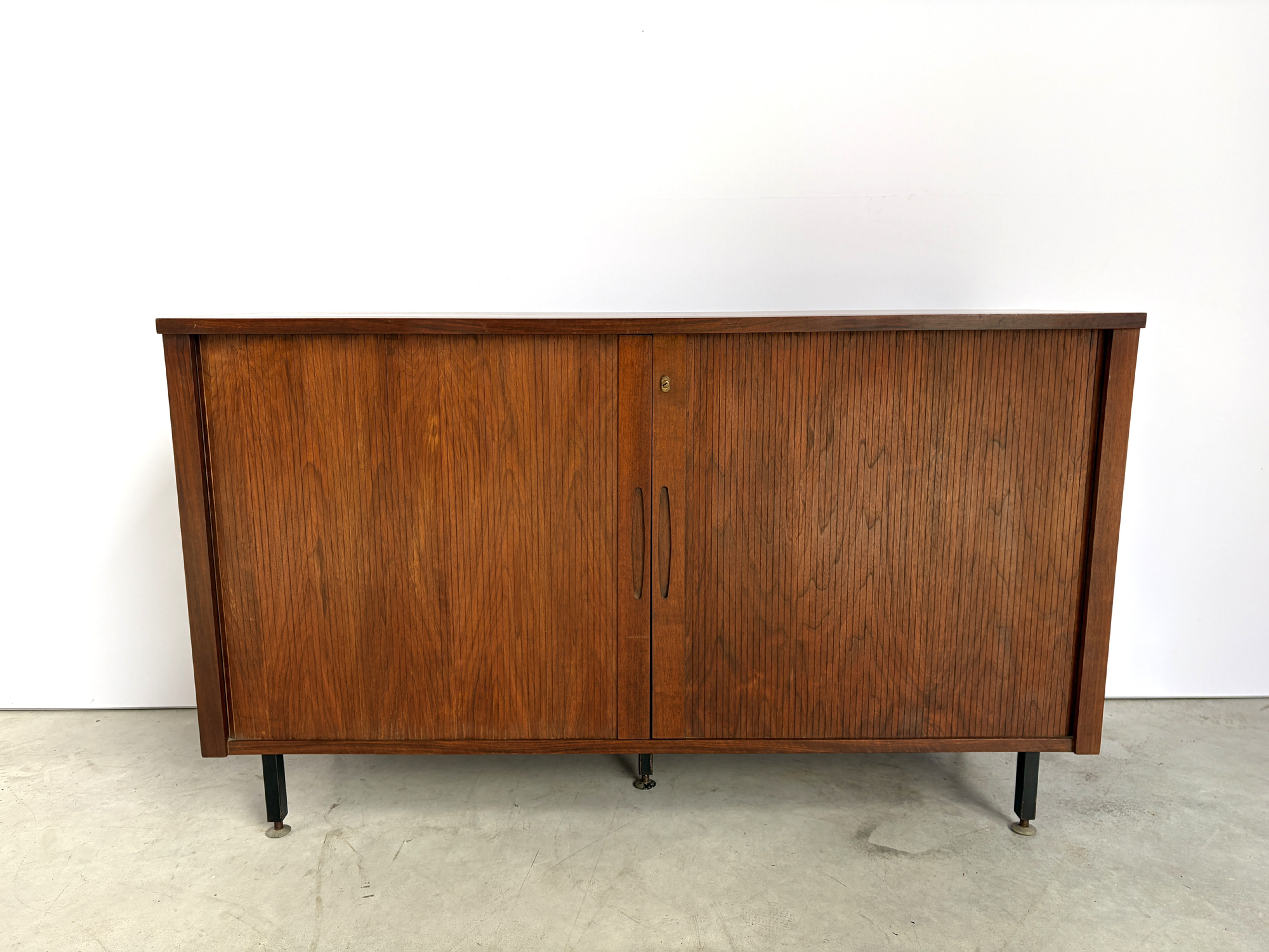 Mid century tambour door cabinet, 1960s