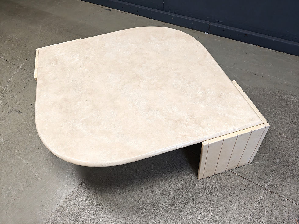 Thumbnail: Vintage travertine coffee table by Roche bobois, 1970s