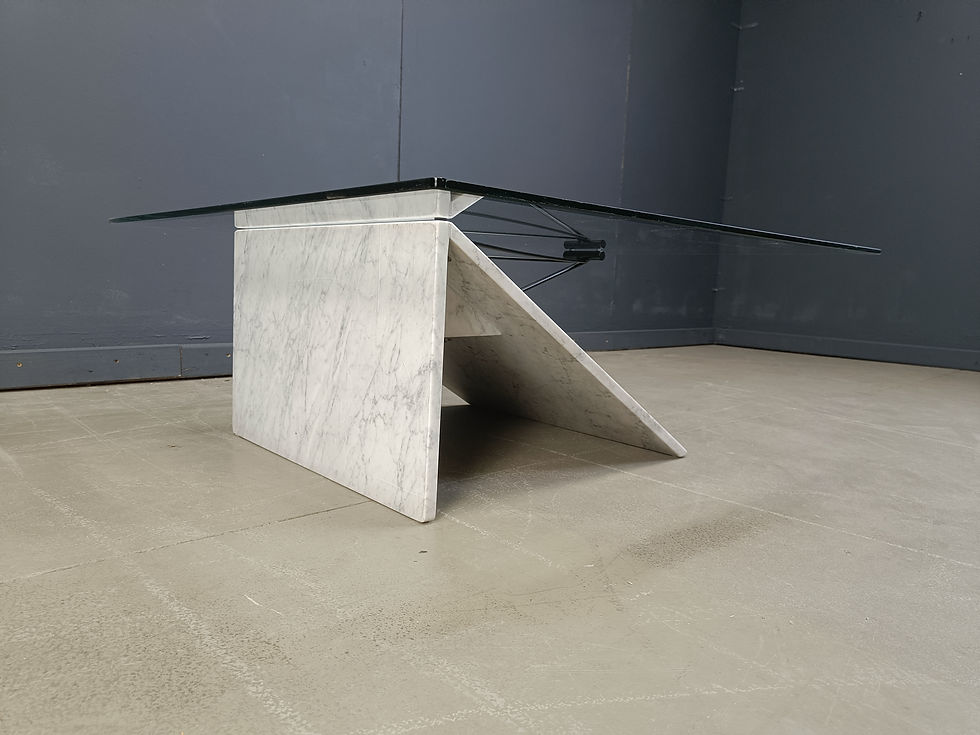 Thumbnail: Post modern white marble coffee table, 1980s