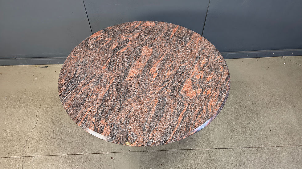 Thumbnail: Vintage round granite and brass center table by Belogchrom, 1970s