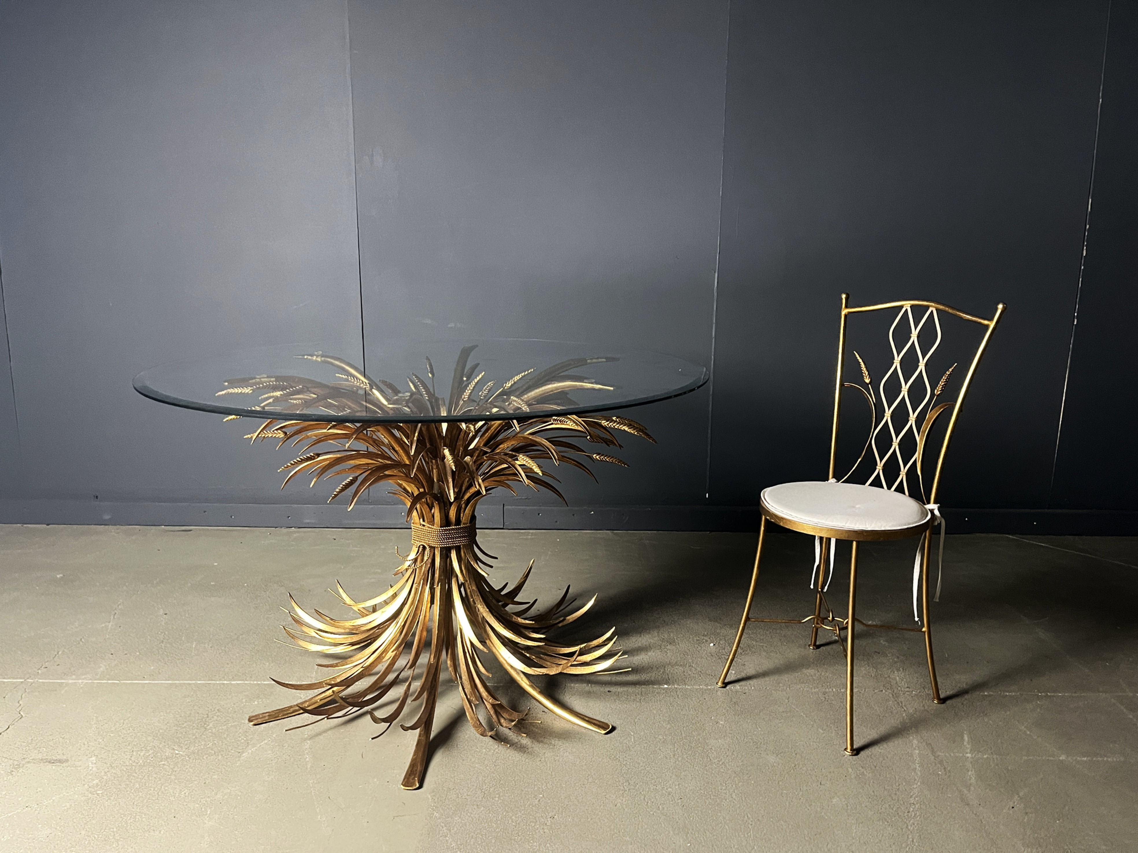 Gilt metal coco chanel dining table, 1960s