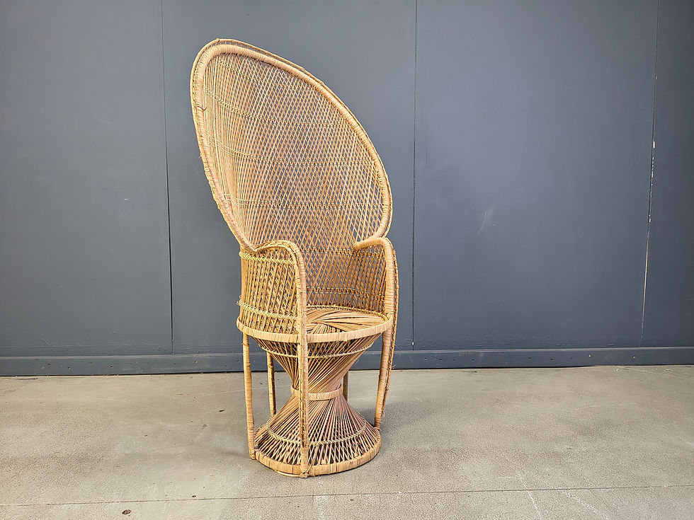 Thumbnail: Vintage wicker peacock chair, 1970s