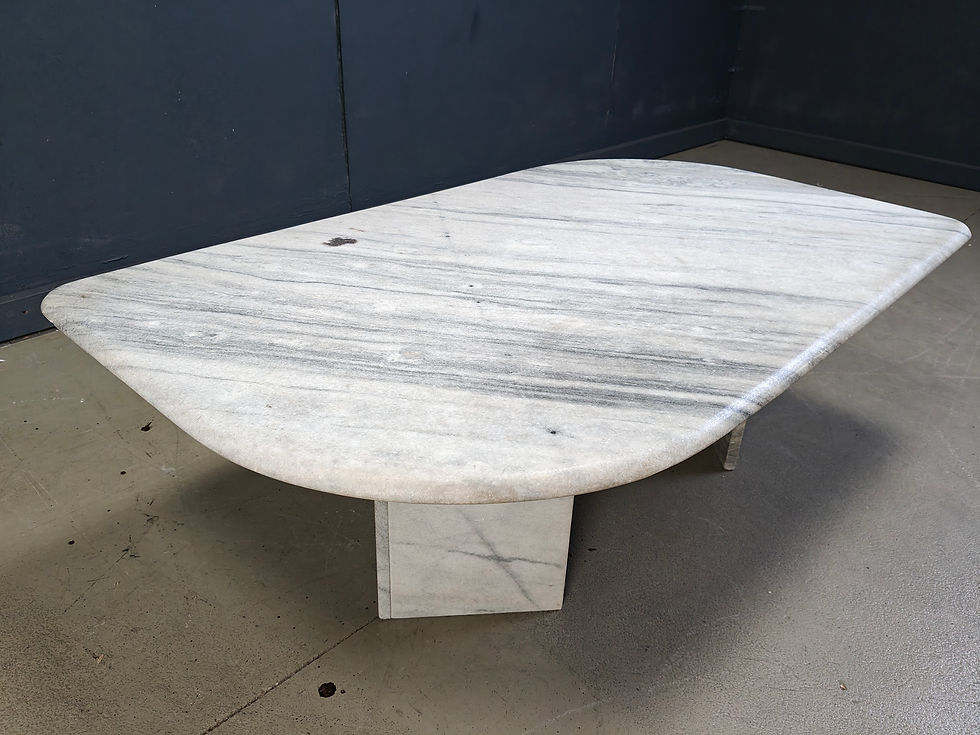 Thumbnail: Vintage white marble coffee table, 1970s