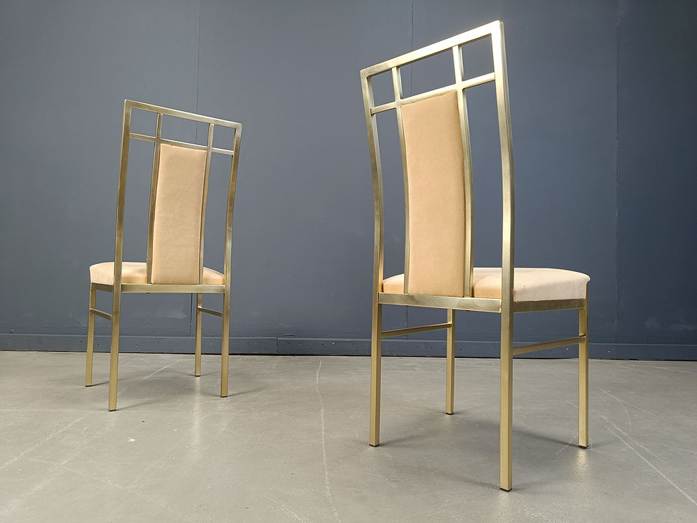 Thumbnail: Vintage brass dining chairs by Belgochrom, 1970s