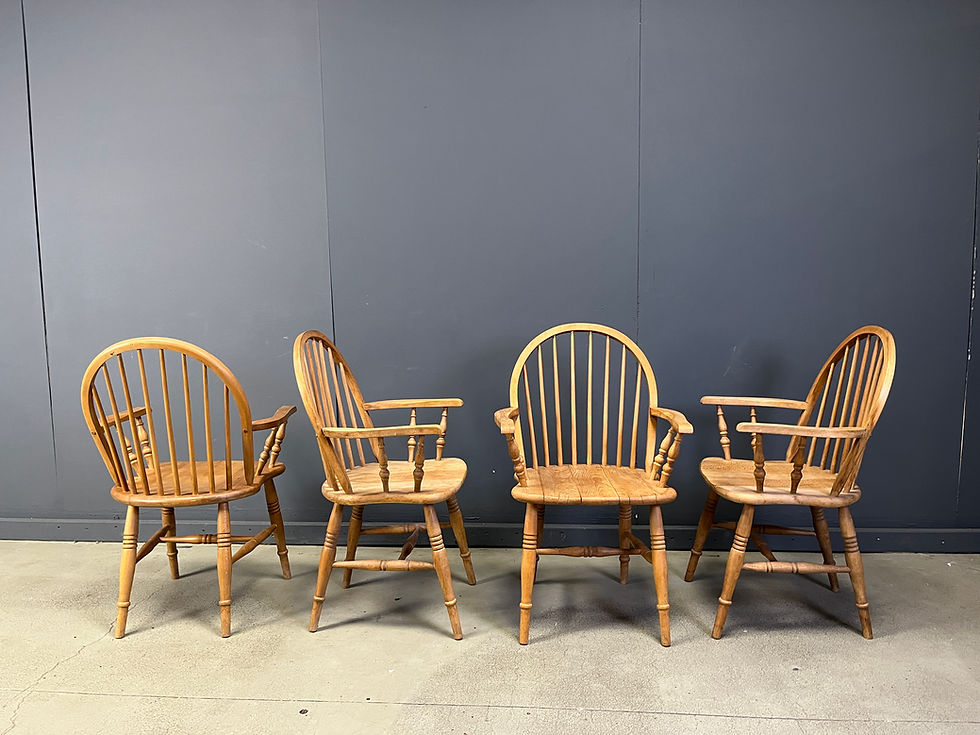 Thumbnail: Beautiful english windsor style dining chairs, set of 4