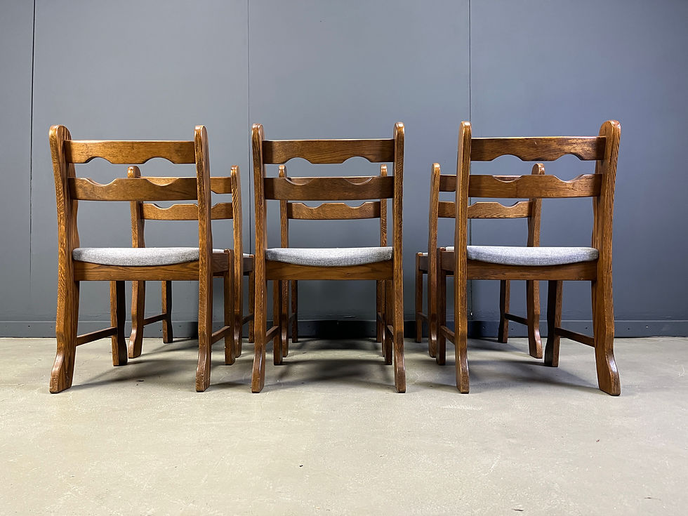 Thumbnail: Brutalist dining chairs, setof 6 - 1960s