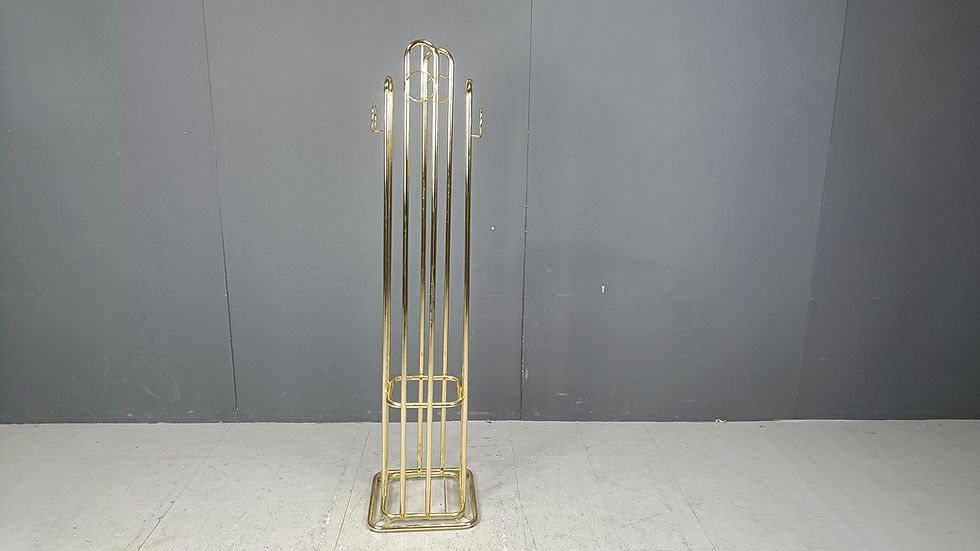 Thumbnail: Vintage modernist brass coat stand 1970s