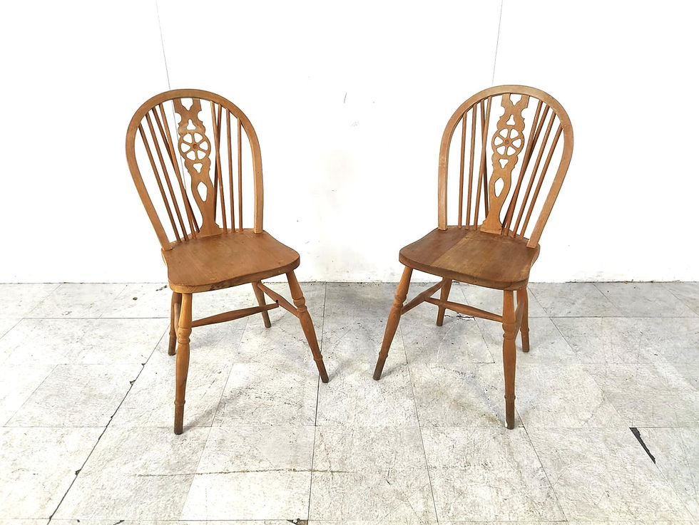 Thumbnail: Set of 8 Vintage  Ercol Dining Chairs , 1950's