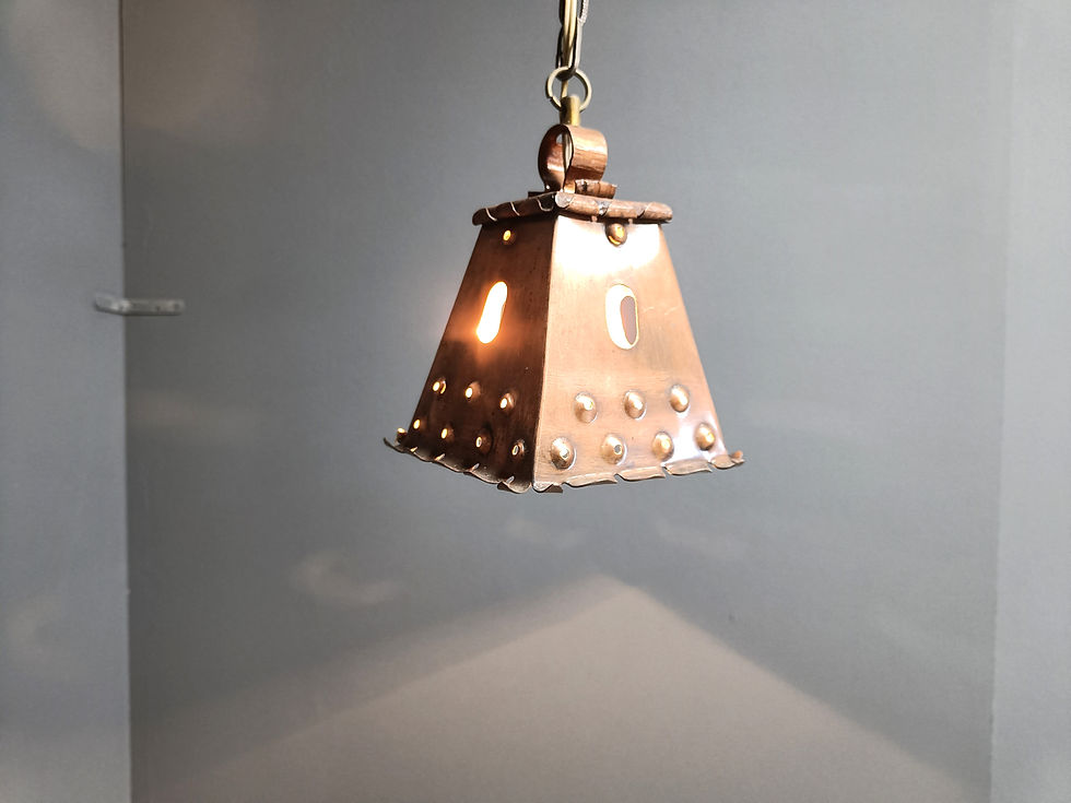 Thumbnail: Brutalist copper pendant light, 1970s