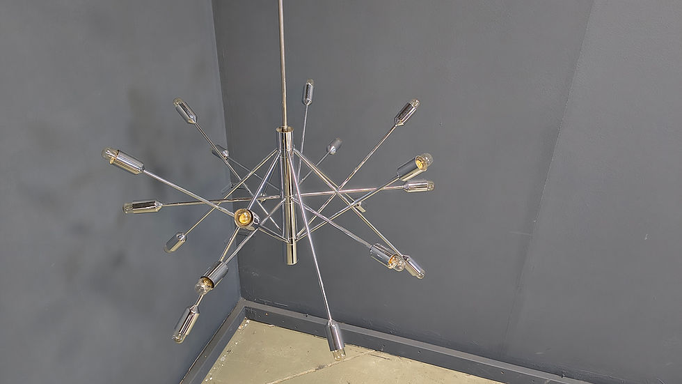Thumbnail: Vintage chrome sputnik style chandelier, 1970s