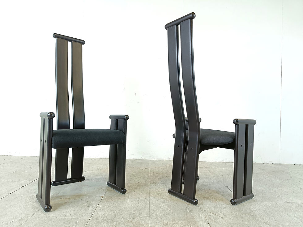 Thumbnail: Vintage post modern dining chairs, 1970s
